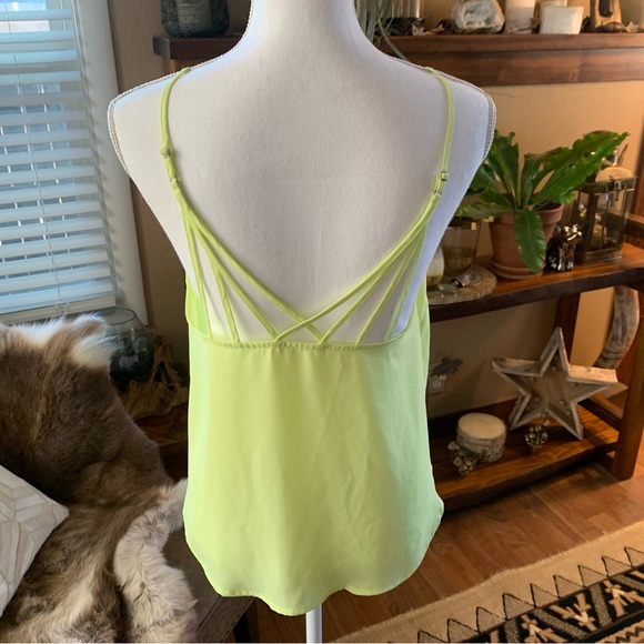๐ 2/$10 Lush neon green yellow tank top crisscross back - Picture 2 of 8